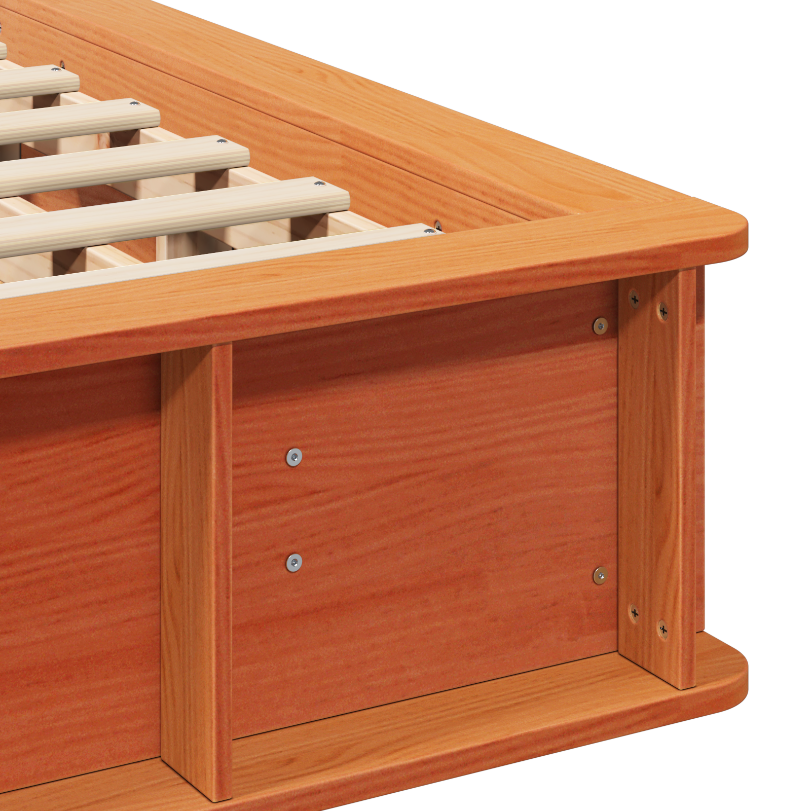 Sengestamme Vokset Brun 140 x 200 cm Massiv furu