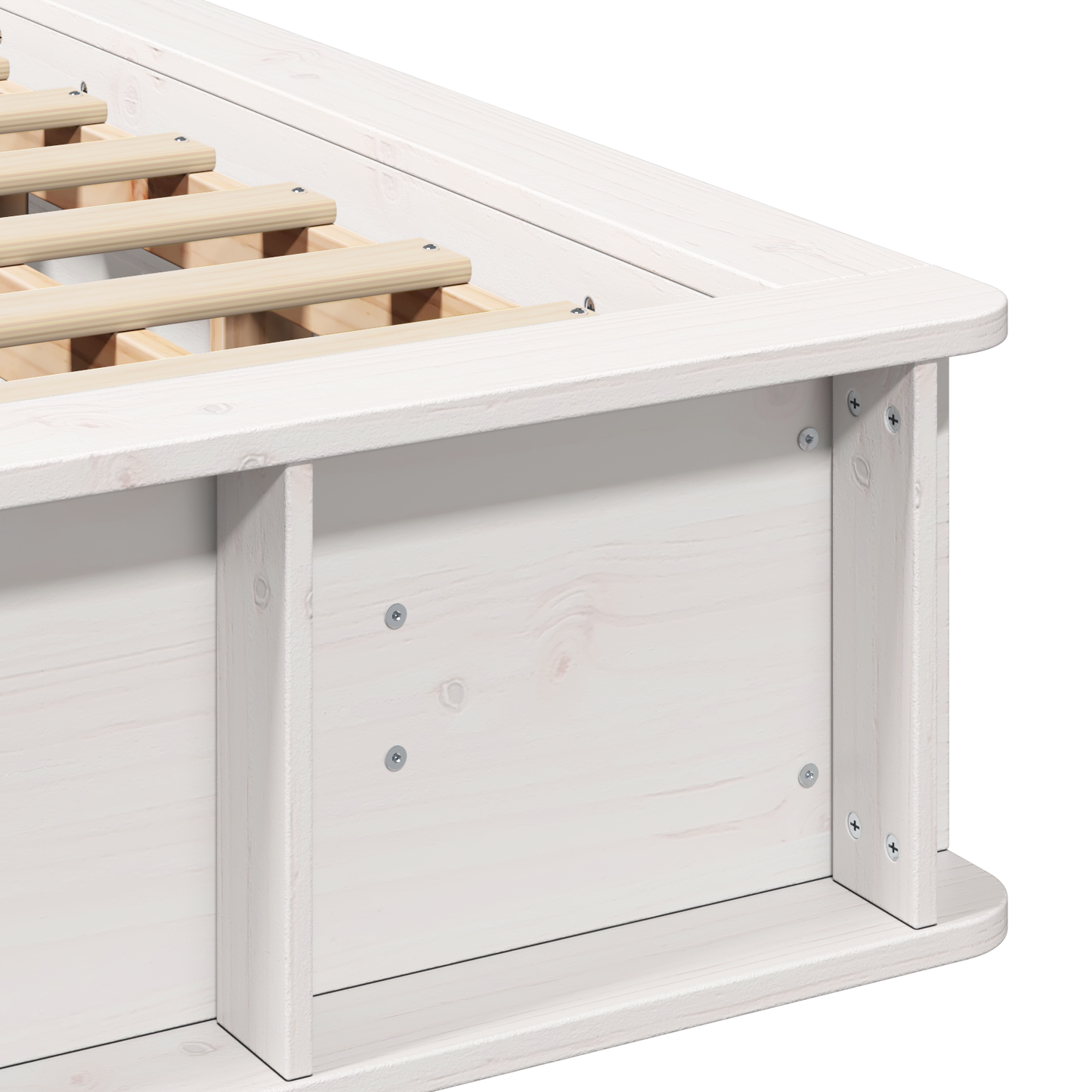 Sengestamme Hvit 140 x 190 cm Massiv furu