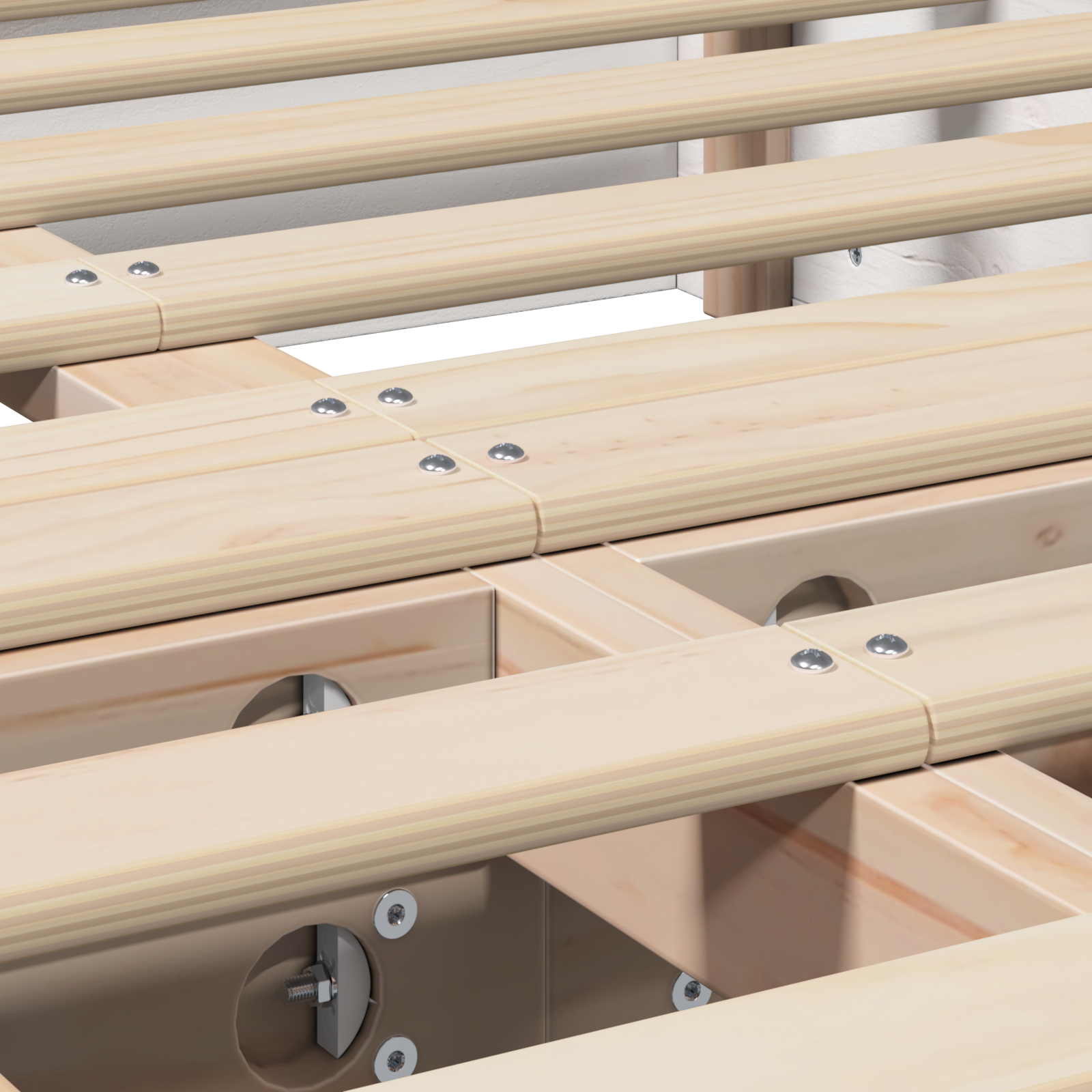 Sengestamme Hvit 135 x 190 cm Massiv furu