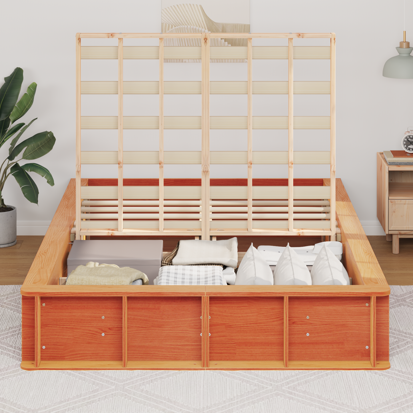 Sengestamme Vokset Brun 120 x 190 cm Massiv furu