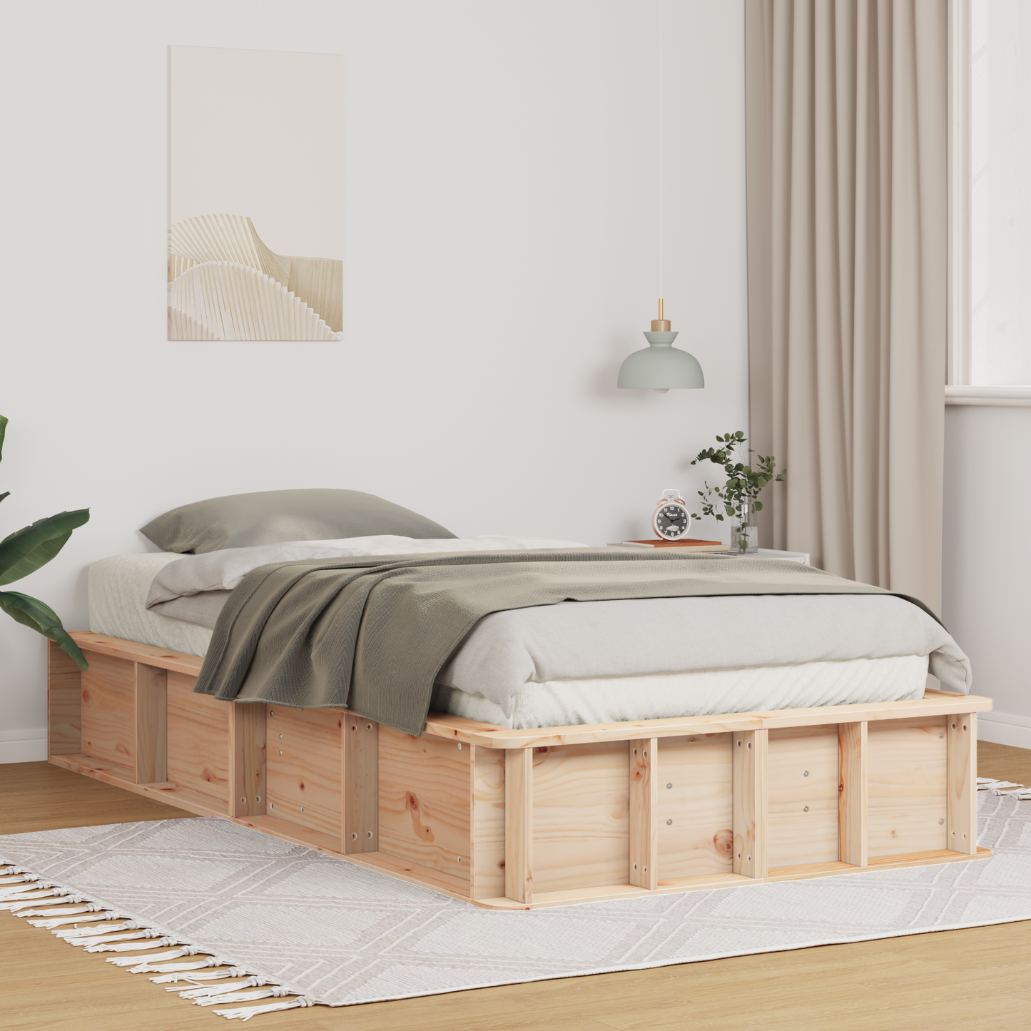 Sengestamme Brun 100 x 200 cm Massiv furu