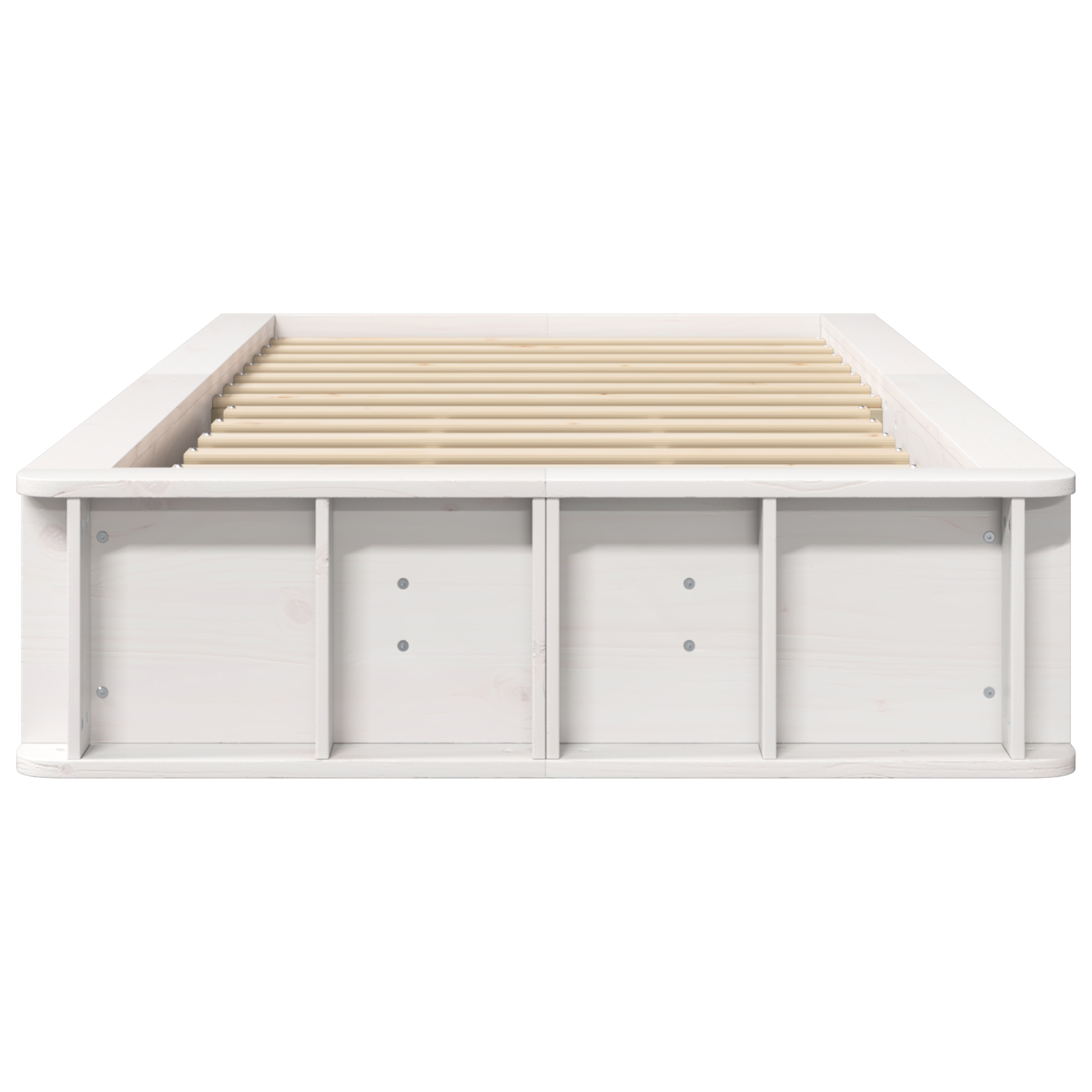 Sengestamme med lagring Hvit 210 x 118 x 30 cm Massiv furu