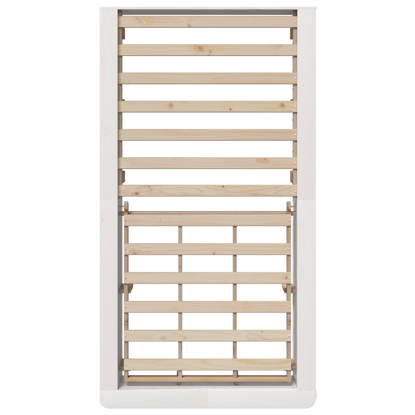 Sengestamme med lagring Hvit 210 x 118 x 30 cm Massiv furu