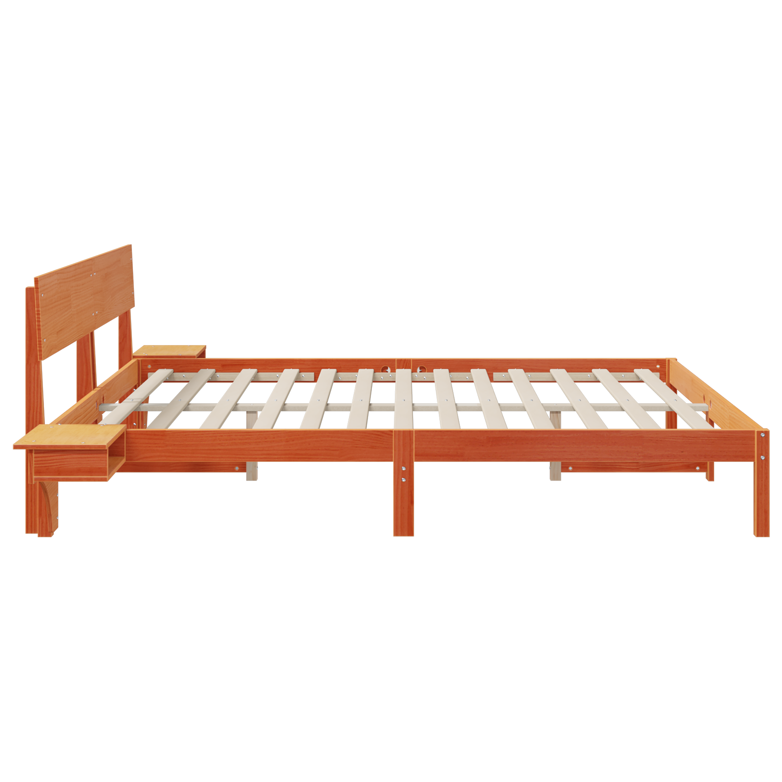 Sengestamme med hodegjerde Vokset Brun 200 x 200 cm Massiv furu