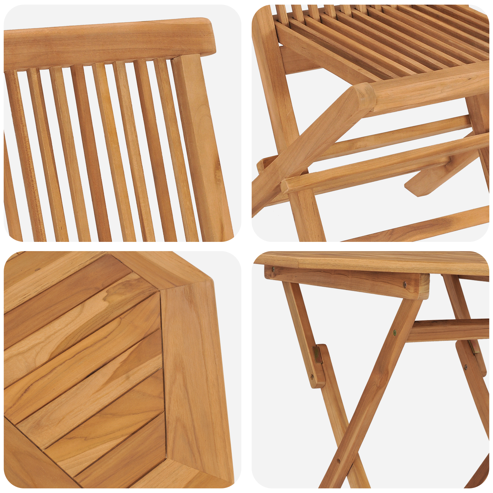 Hage Spisegruppe 3 pcs Brun Heltre teak