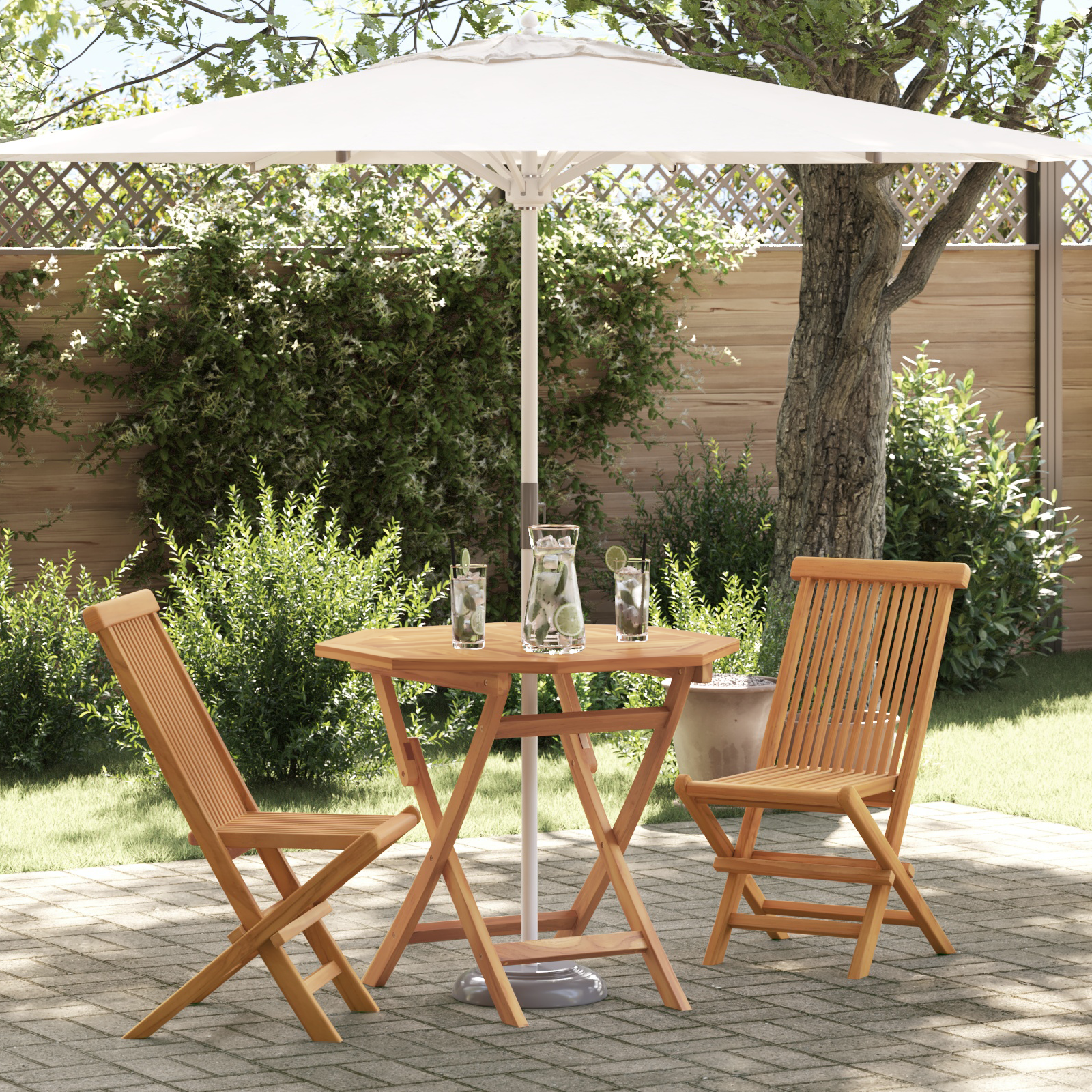 Hage Spisegruppe 3 pcs Brun Heltre teak