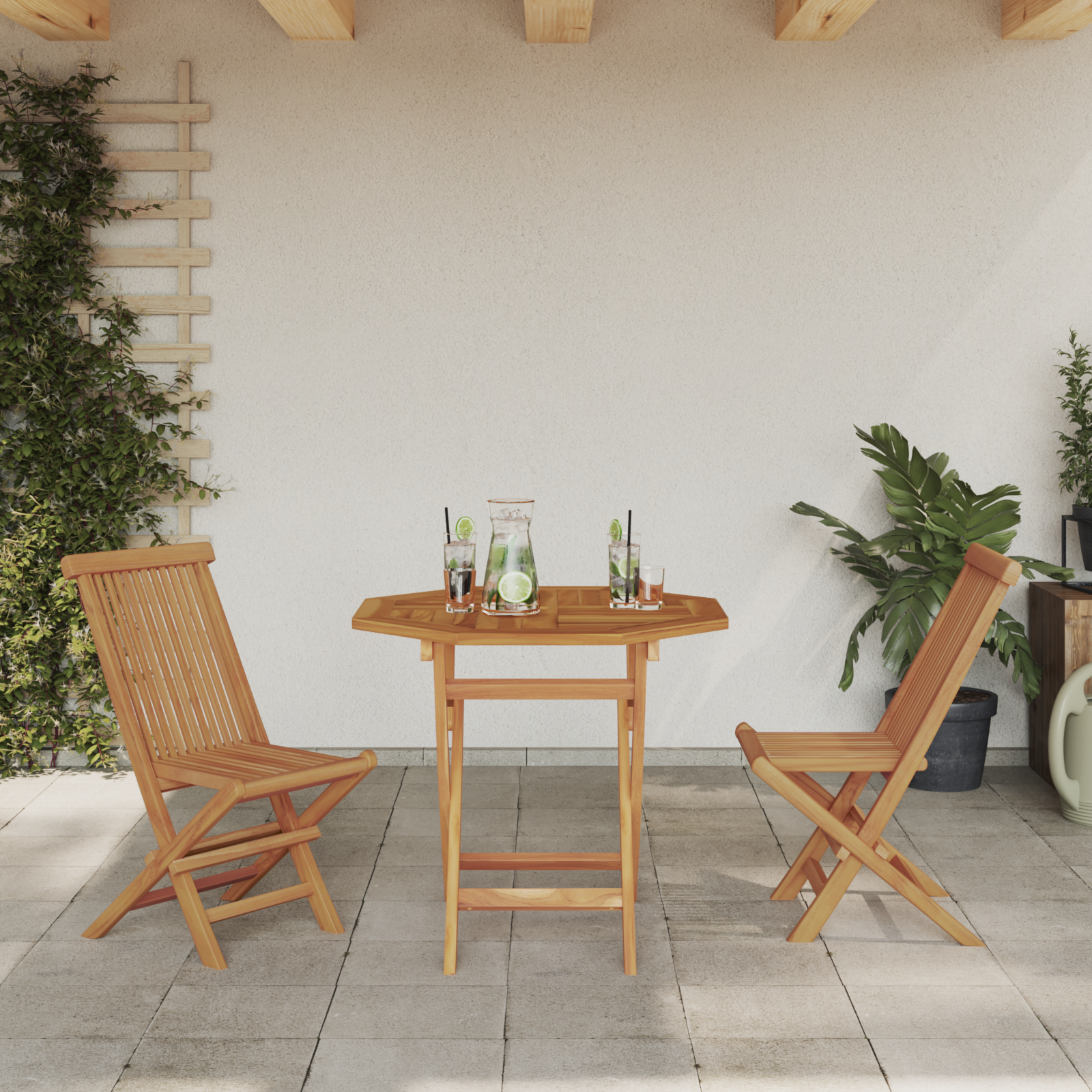 Hage Spisegruppe 3 pcs Brun Heltre teak