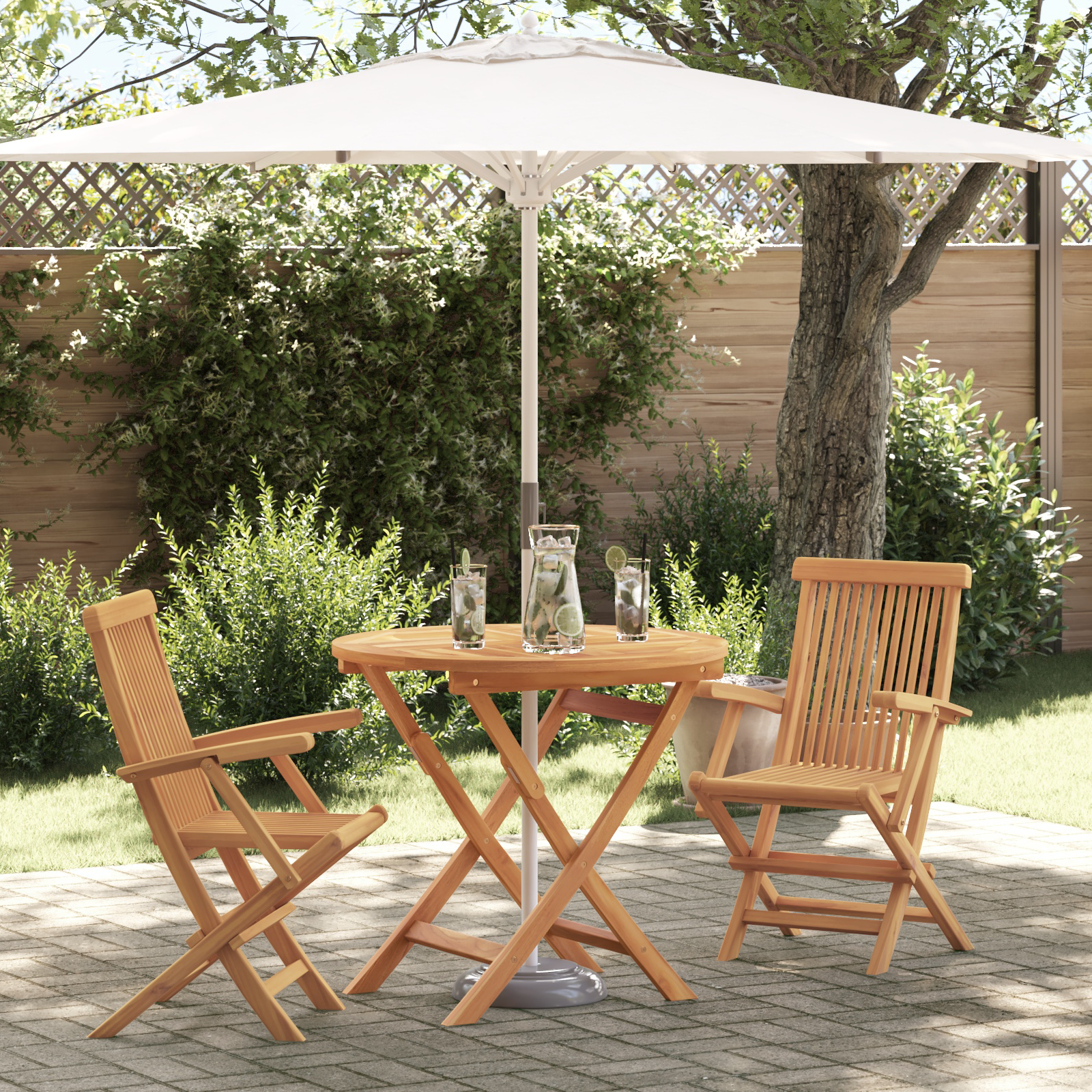 Hage Spisegruppe 3 pcs Brun Heltre teak