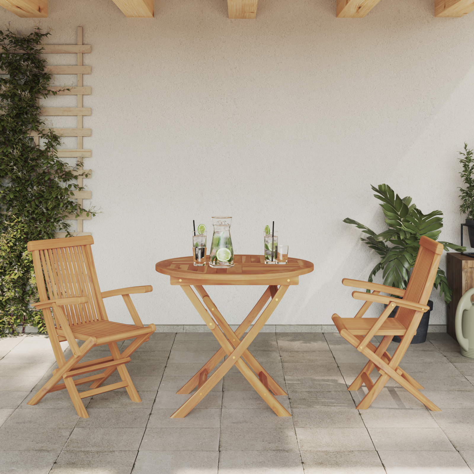 Hage Spisegruppe 3 pcs Brun Heltre teak