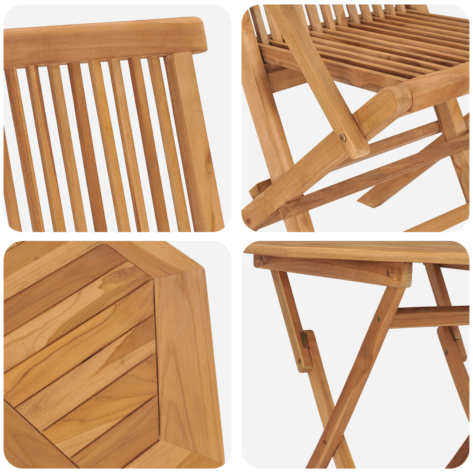 Hage Spisegruppe 3 pcs Brun Heltre teak
