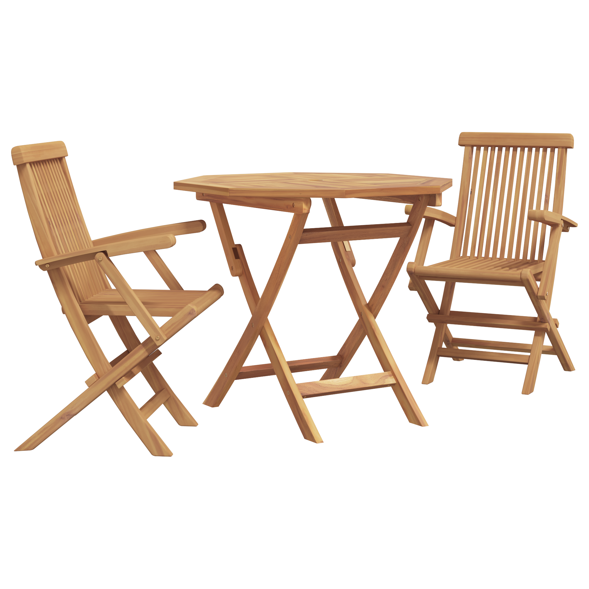 Hage Spisegruppe 3 pcs Brun Heltre teak
