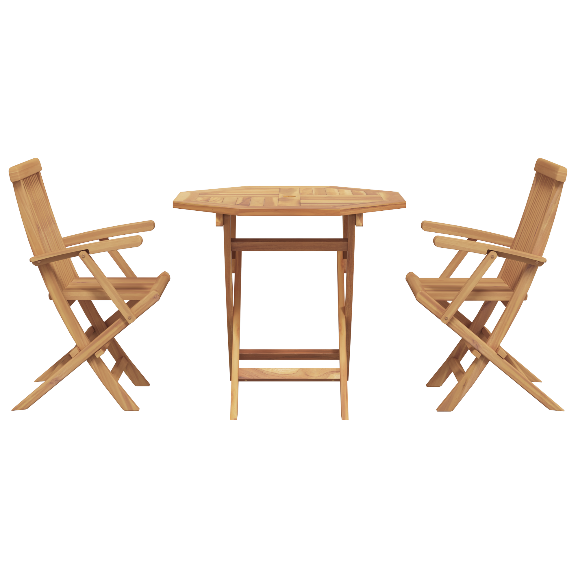 Hage Spisegruppe 3 pcs Brun Heltre teak