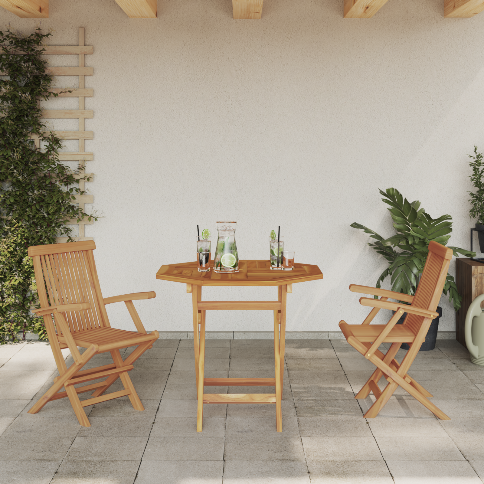 Hage Spisegruppe 3 pcs Brun Heltre teak