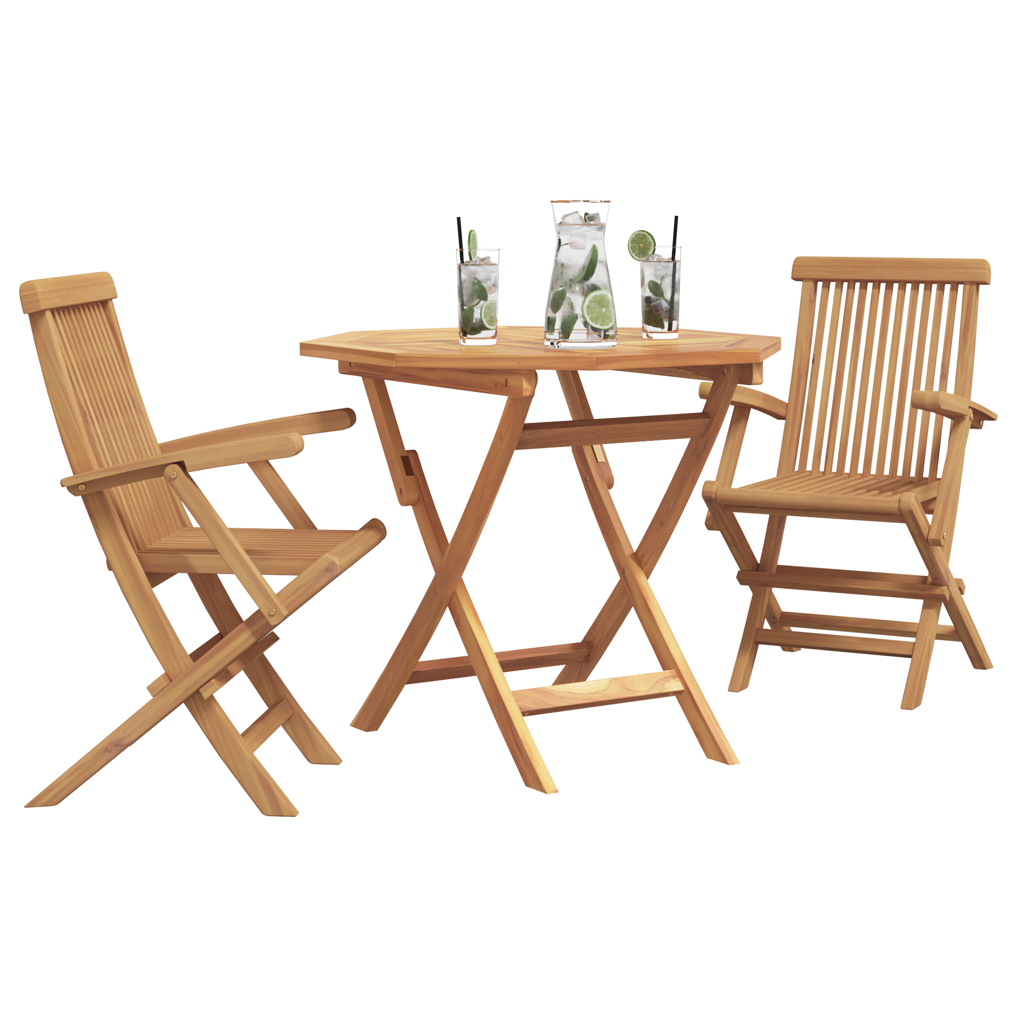 Hage Spisegruppe 3 pcs Brun Heltre teak