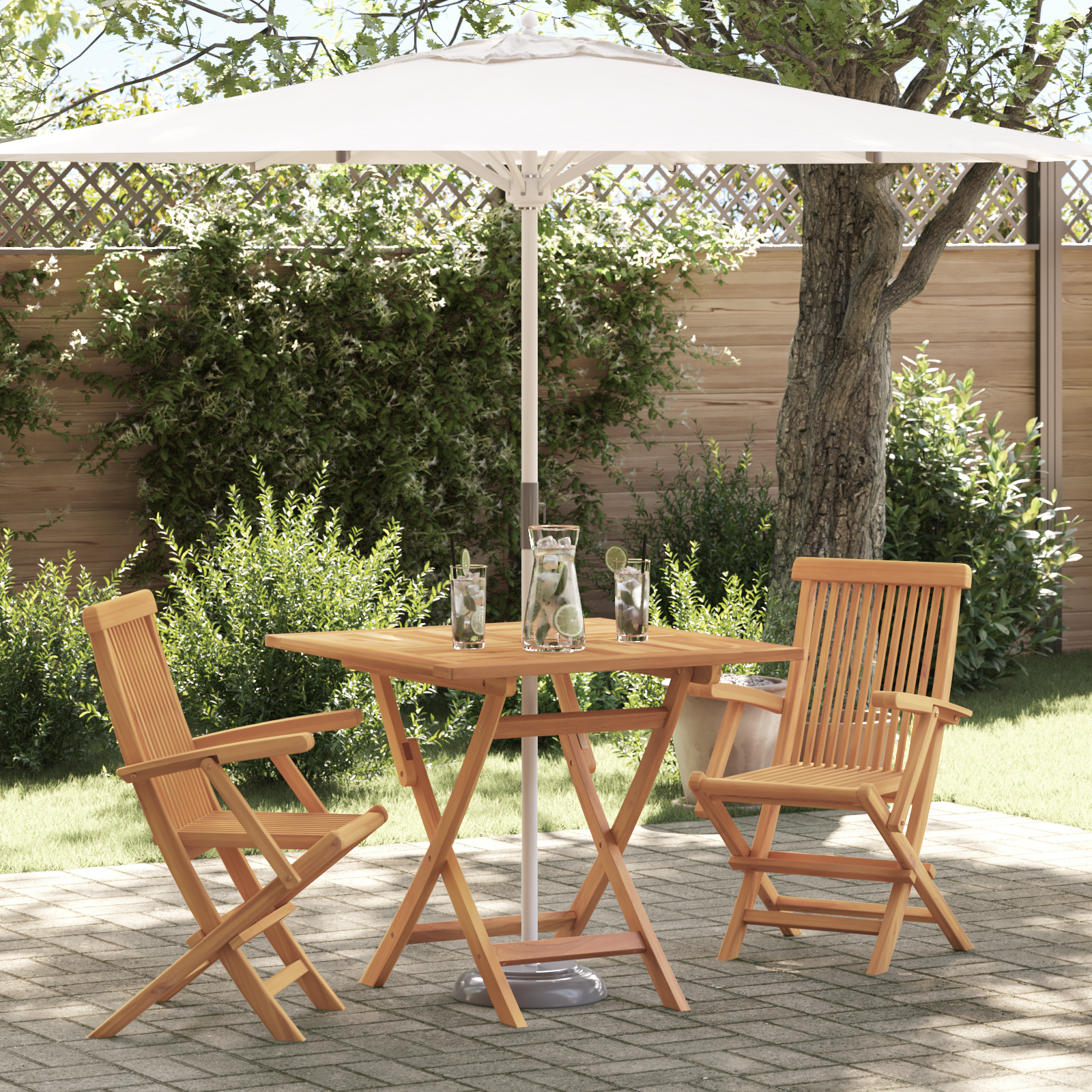 Hage Spisegruppe 3 pcs Brun Heltre teak