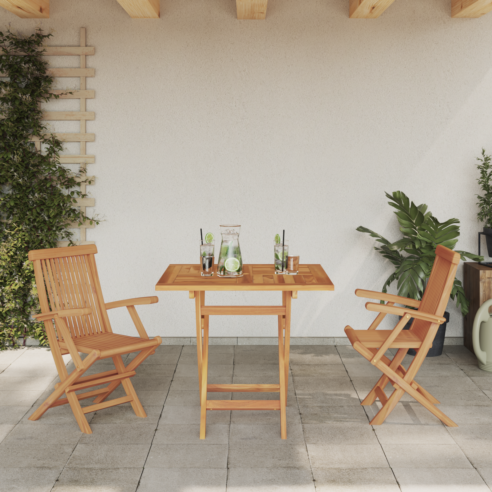 Hage Spisegruppe 3 pcs Brun Heltre teak