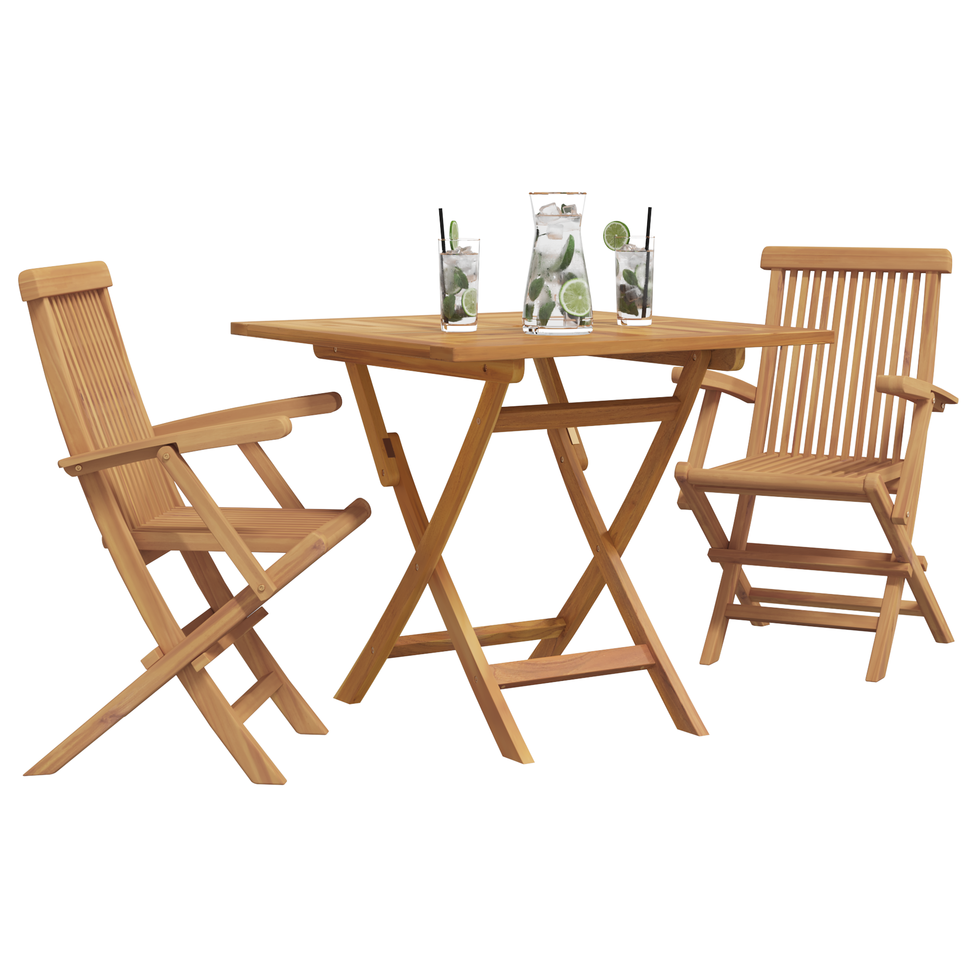 Hage Spisegruppe 3 pcs Brun Heltre teak