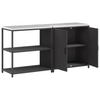 Kjøkkenoppbevaringssett med hylle 2 pcs Svart 180 x 50 x 92 cm