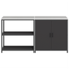 Kjøkkenoppbevaringssett med hylle 2 pcs Svart 180 x 50 x 92 cm
