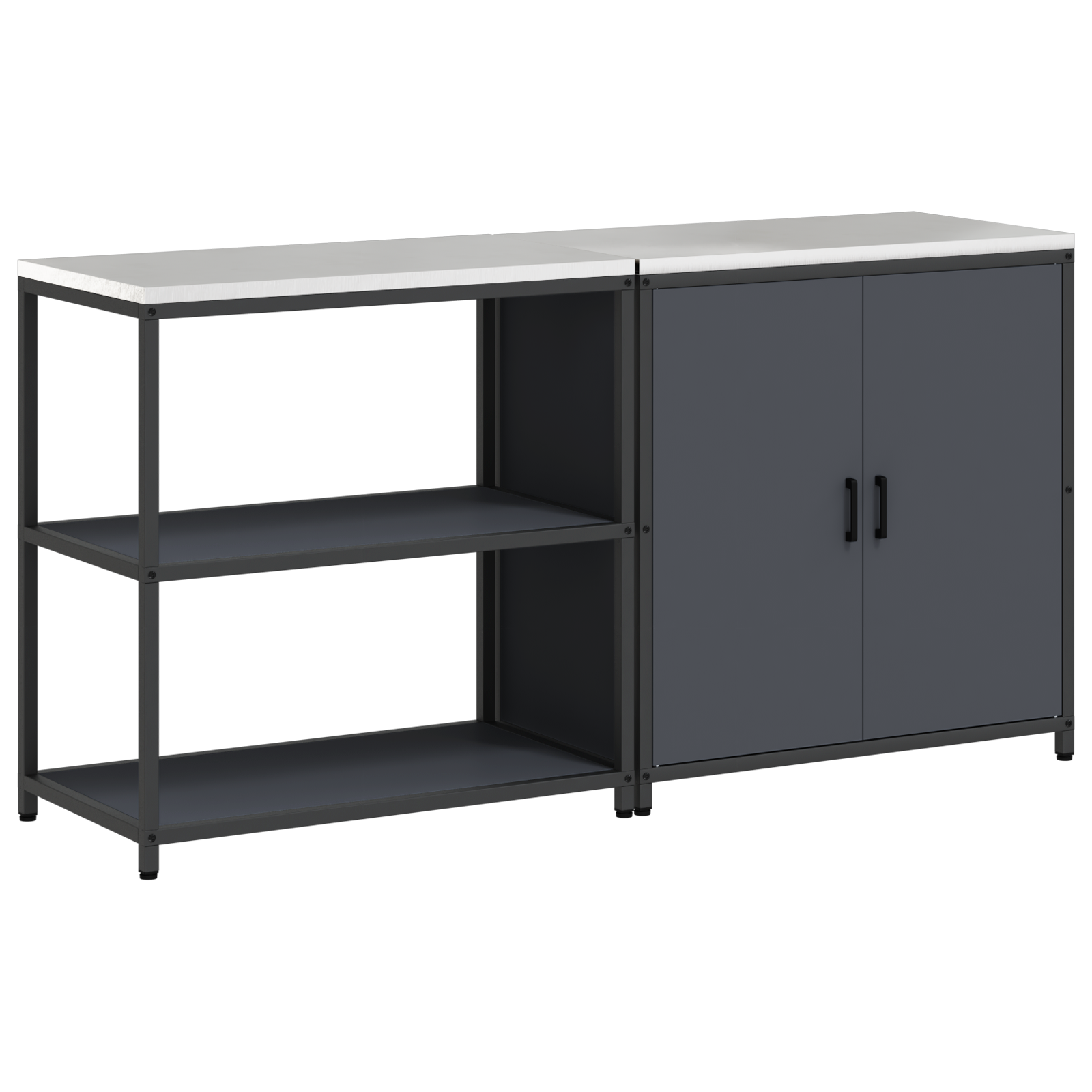 Kjøkkenoppbevaringssett 2 pcs Antrasitt 180 x 50 x 92 cm