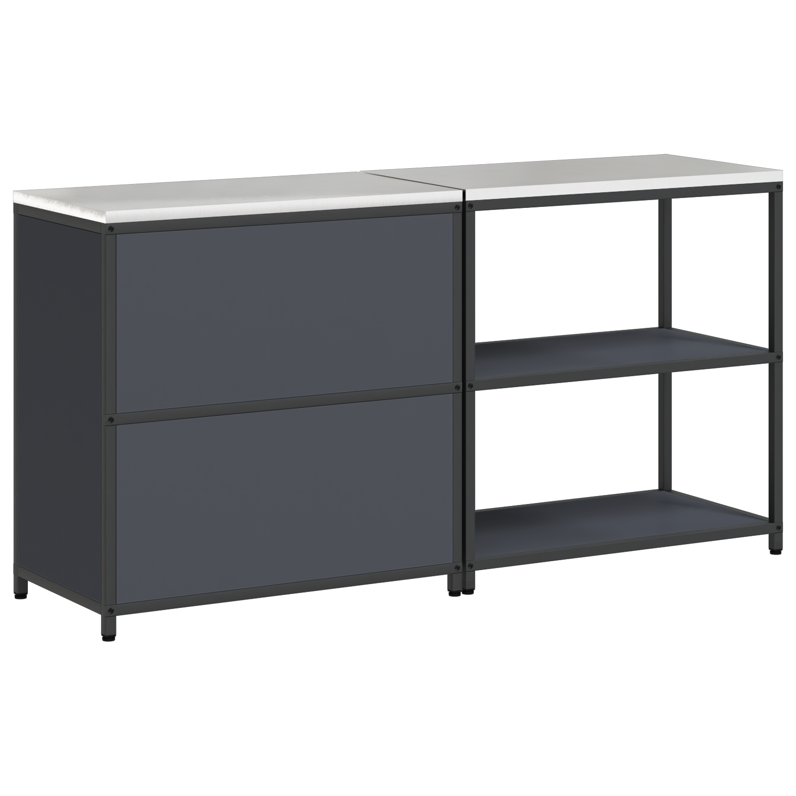 Kjøkkenoppbevaringssett 2 pcs Antrasitt 180 x 50 x 92 cm