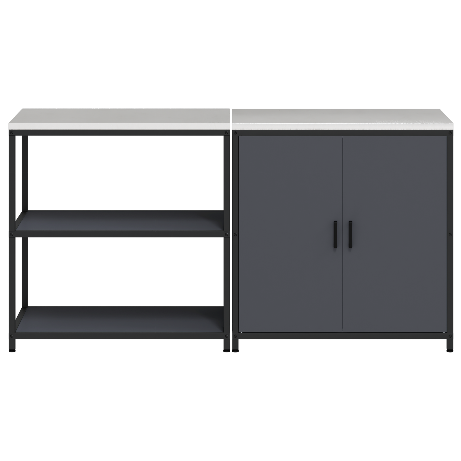 Kjøkkenoppbevaringssett 2 pcs Antrasitt 180 x 50 x 92 cm
