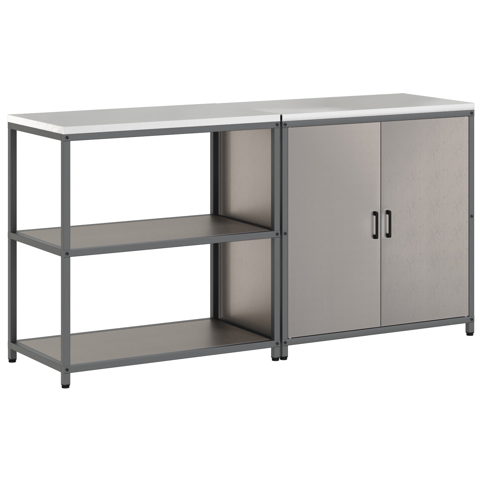 Kjøkkenoppbevaringssett med hylle 2 pcs Rusten 180 x 50 x 92 cm
