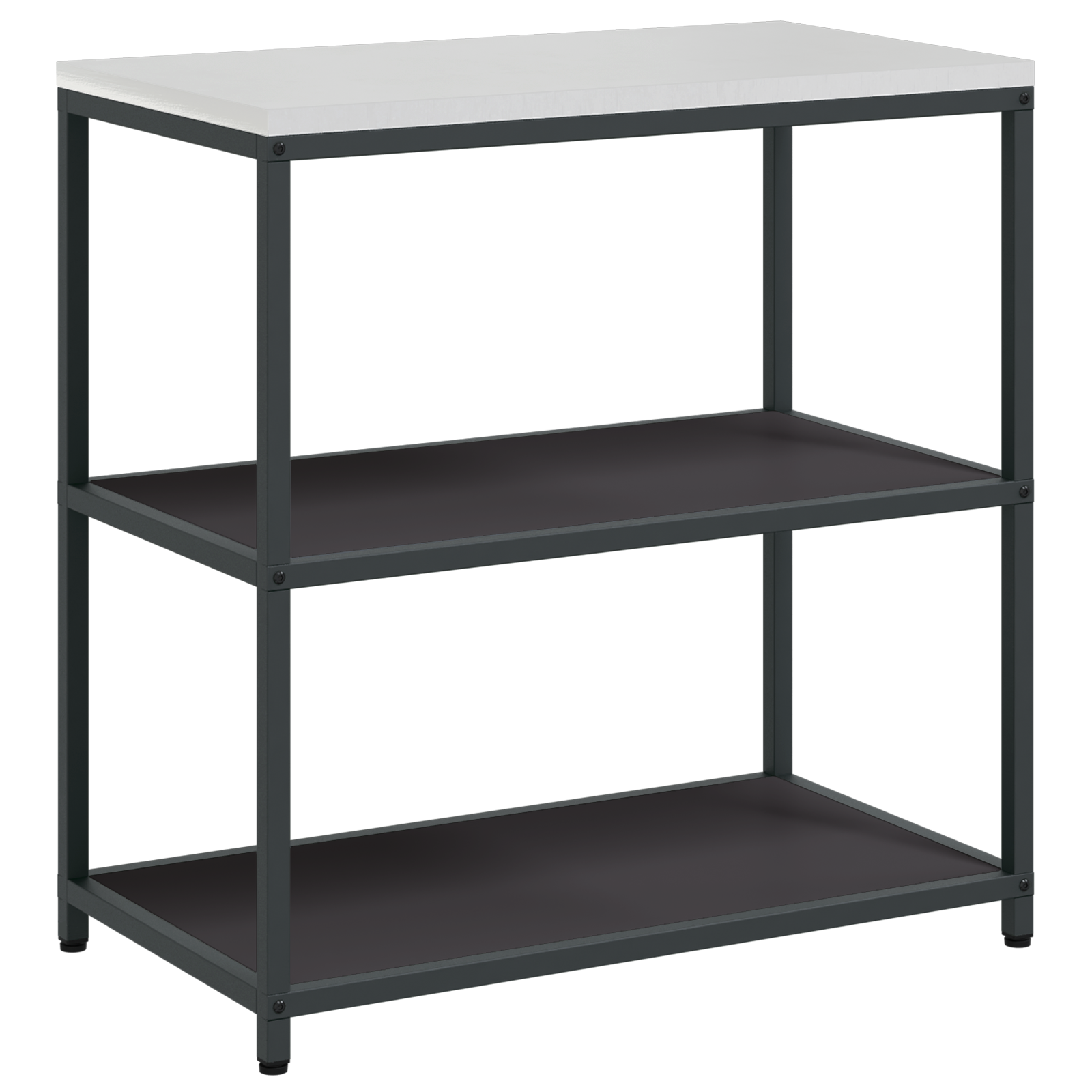 Kjøkkenoppbevaringssett med hylle 3 pcs Svart 210 x 50 x 92 cm
