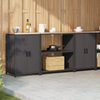 Kjøkkenoppbevaringssett med hylle 3 pcs Svart 210 x 50 x 92 cm