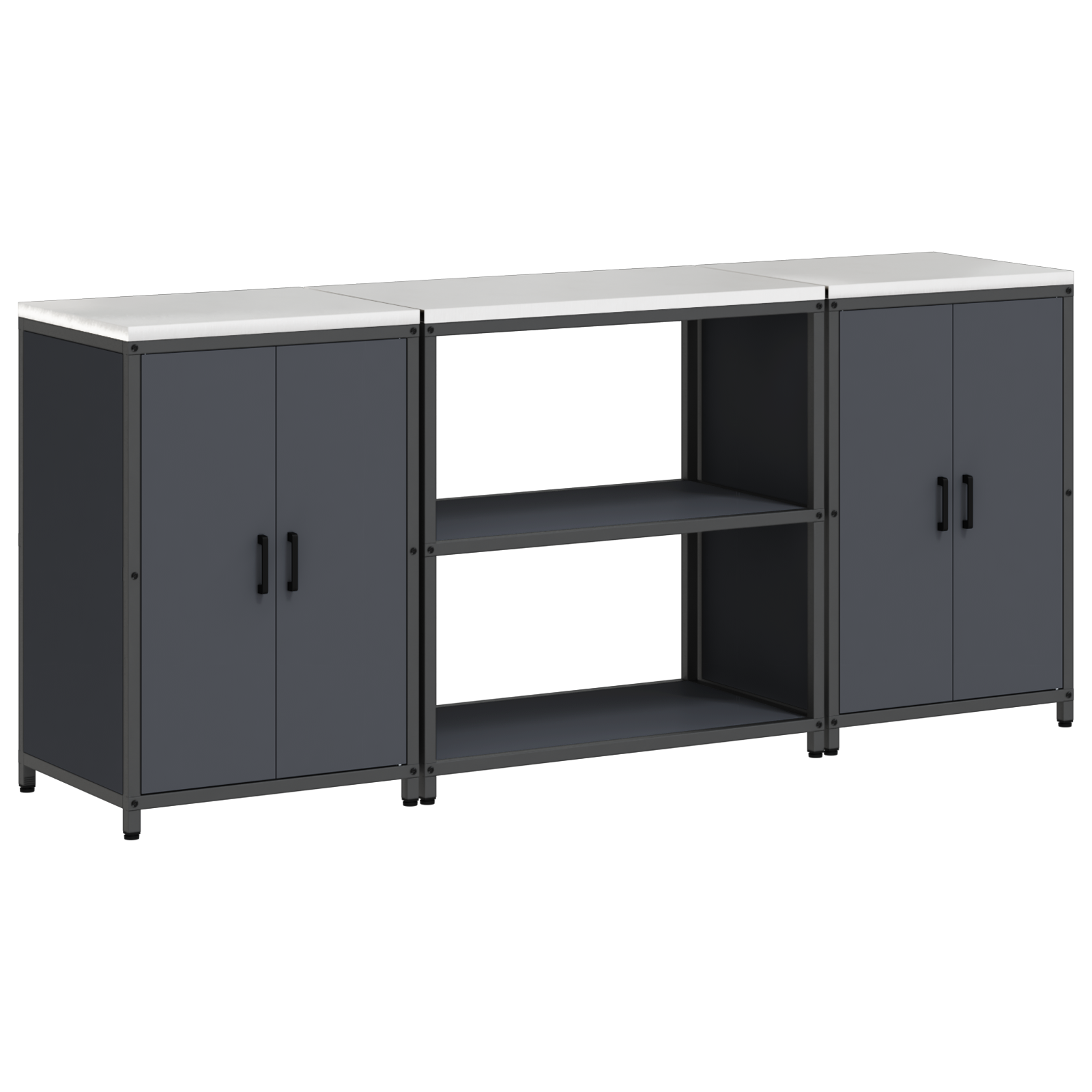 Kjøkkenoppbevaringssett 3 pcs Antrasitt 210 x 50 x 92 cm