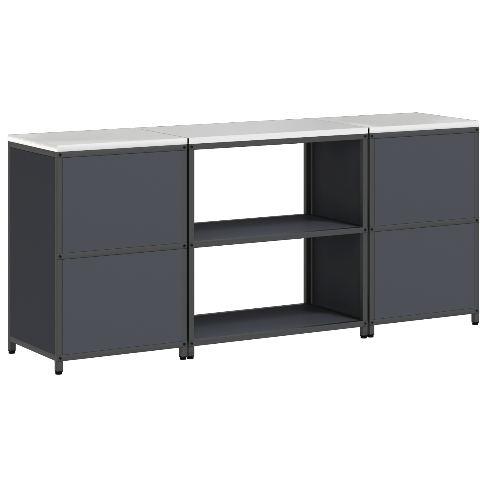 Kjøkkenoppbevaringssett 3 pcs Antrasitt 210 x 50 x 92 cm