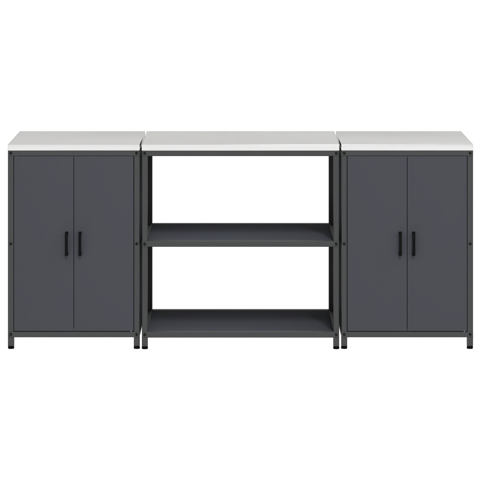 Kjøkkenoppbevaringssett 3 pcs Antrasitt 210 x 50 x 92 cm