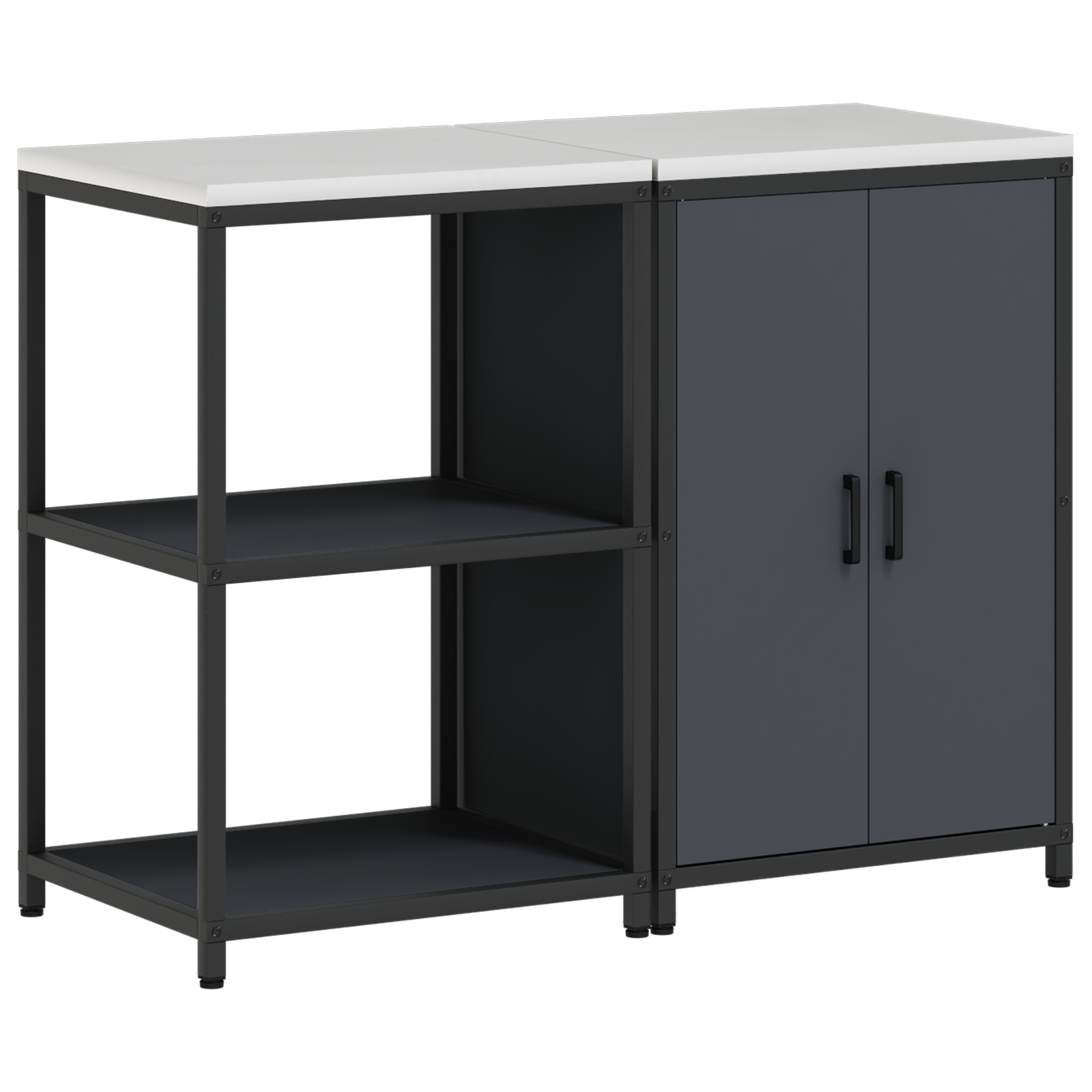 Kjøkkenoppbevaringssett 2 pcs Antrasitt 120 x 50 x 92 cm