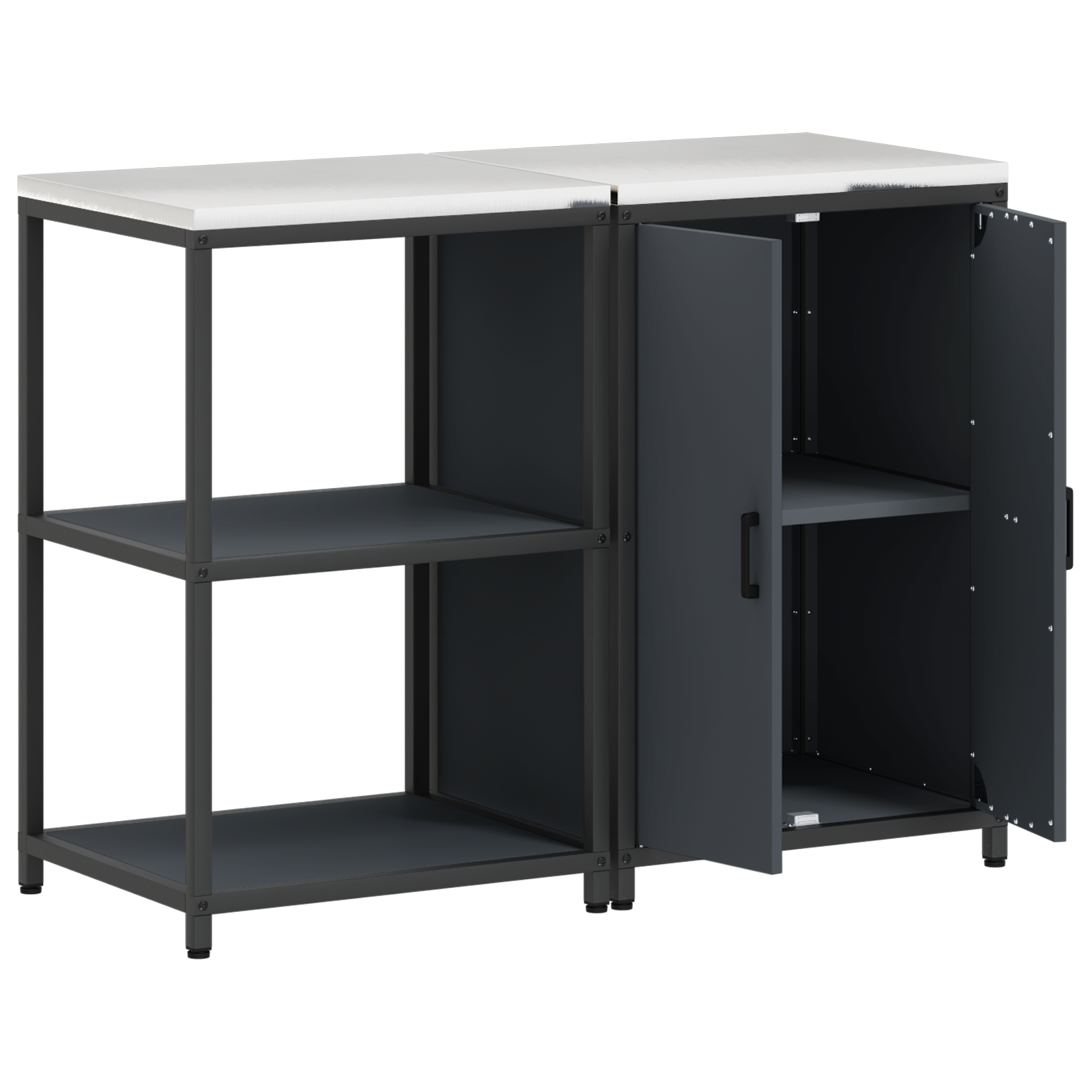 Kjøkkenoppbevaringssett 2 pcs Antrasitt 120 x 50 x 92 cm