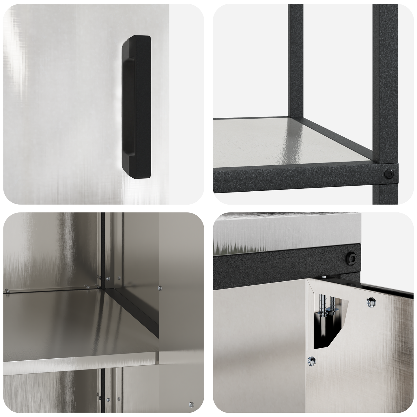 Kjøkkenoppbevaringssett HATTEM 2 pcs Sølv Rustfritt stål