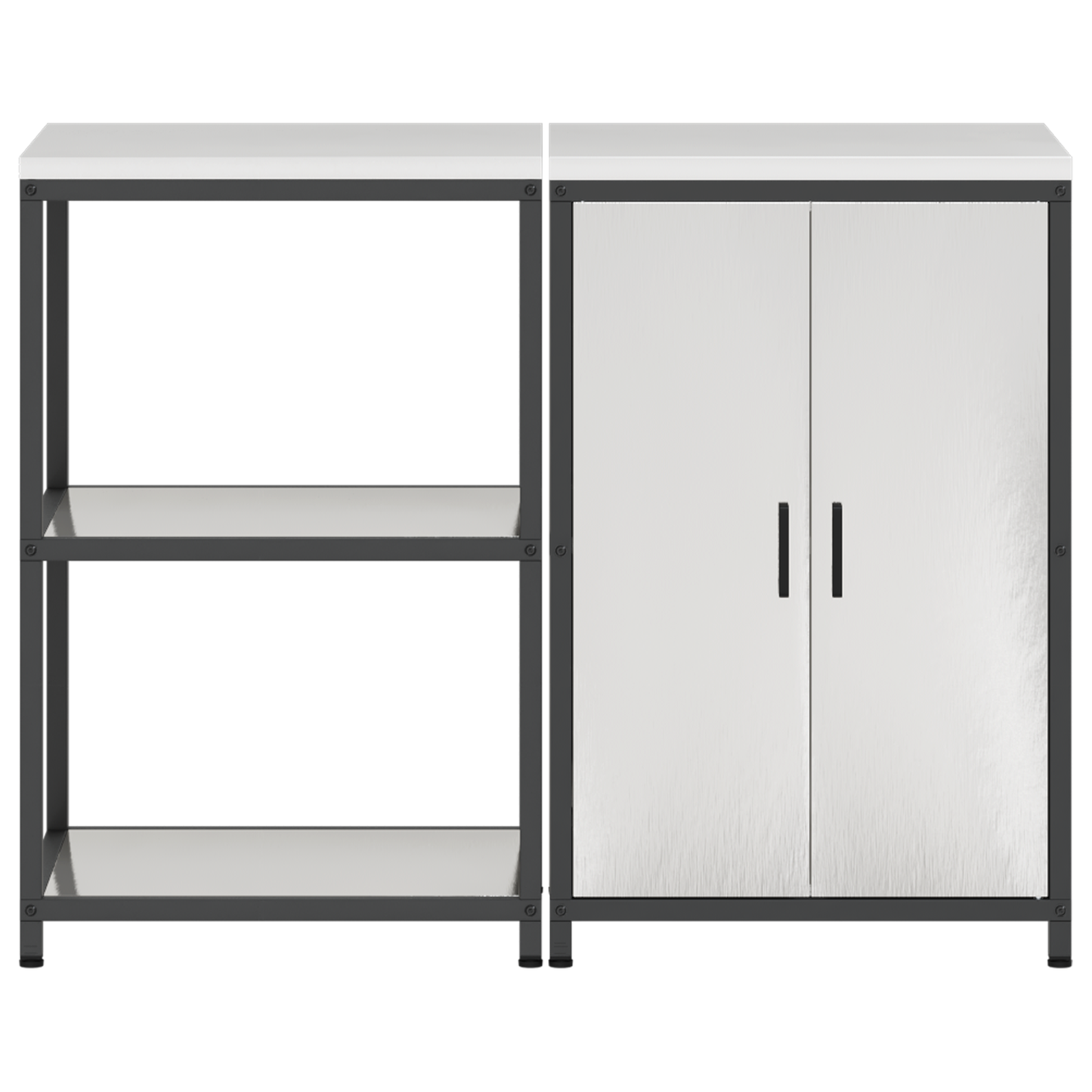 Kjøkkenoppbevaringssett HATTEM 2 pcs Sølv Rustfritt stål
