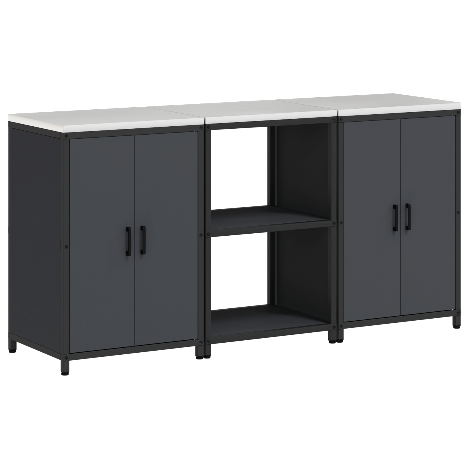Kjøkkenoppbevaringssett 3 pcs Antrasitt 180 x 50 x 92 cm