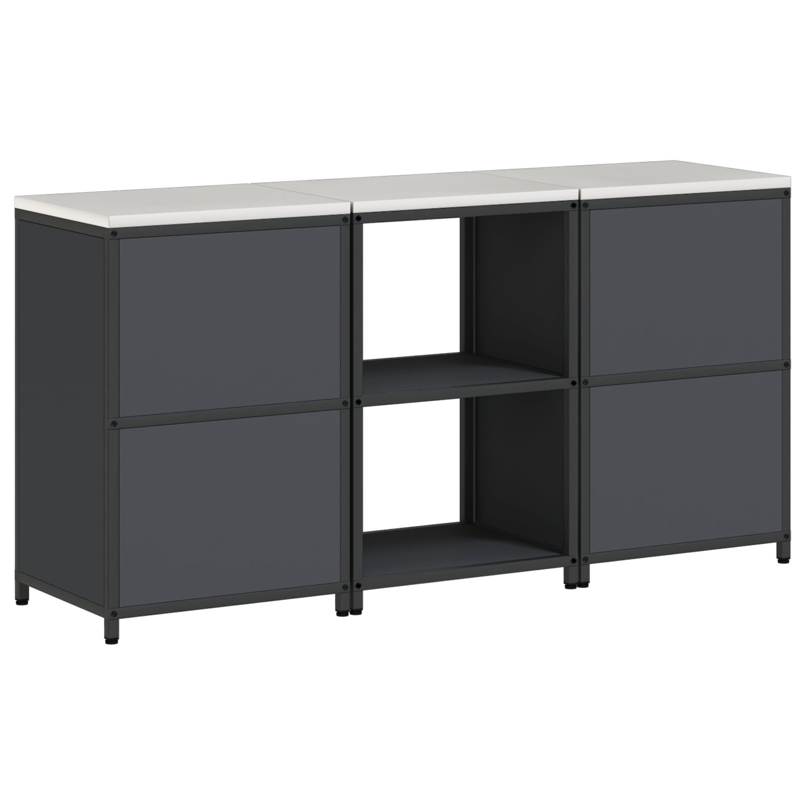 Kjøkkenoppbevaringssett 3 pcs Antrasitt 180 x 50 x 92 cm