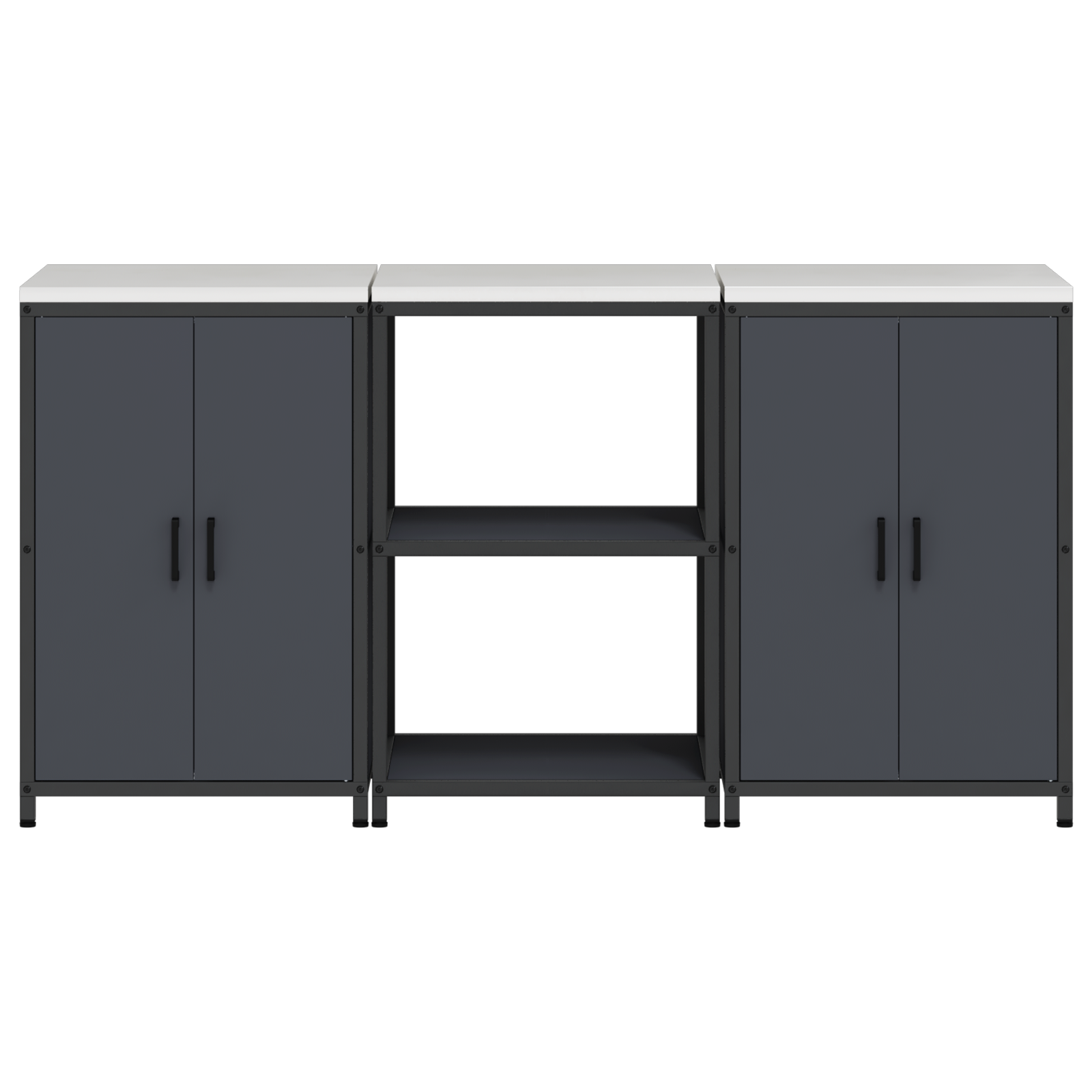 Kjøkkenoppbevaringssett 3 pcs Antrasitt 180 x 50 x 92 cm