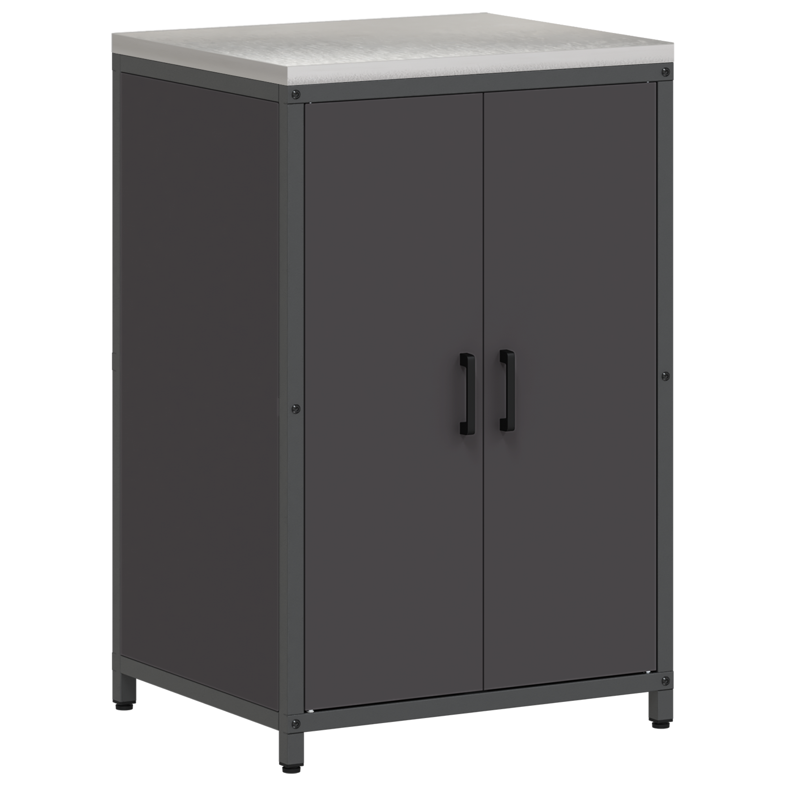Kjøkkenoppbevaringssett med hylle 3 pcs Svart 210 x 50 x 92 cm