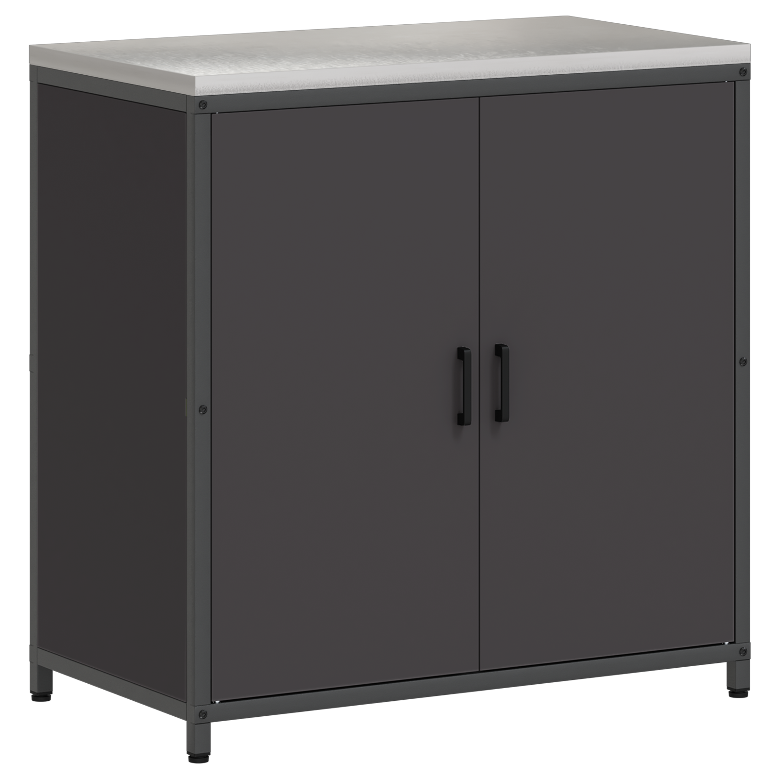 Kjøkkenoppbevaringssett med hylle 3 pcs Svart 210 x 50 x 92 cm