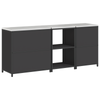 Kjøkkenoppbevaringssett med hylle 3 pcs Svart 210 x 50 x 92 cm
