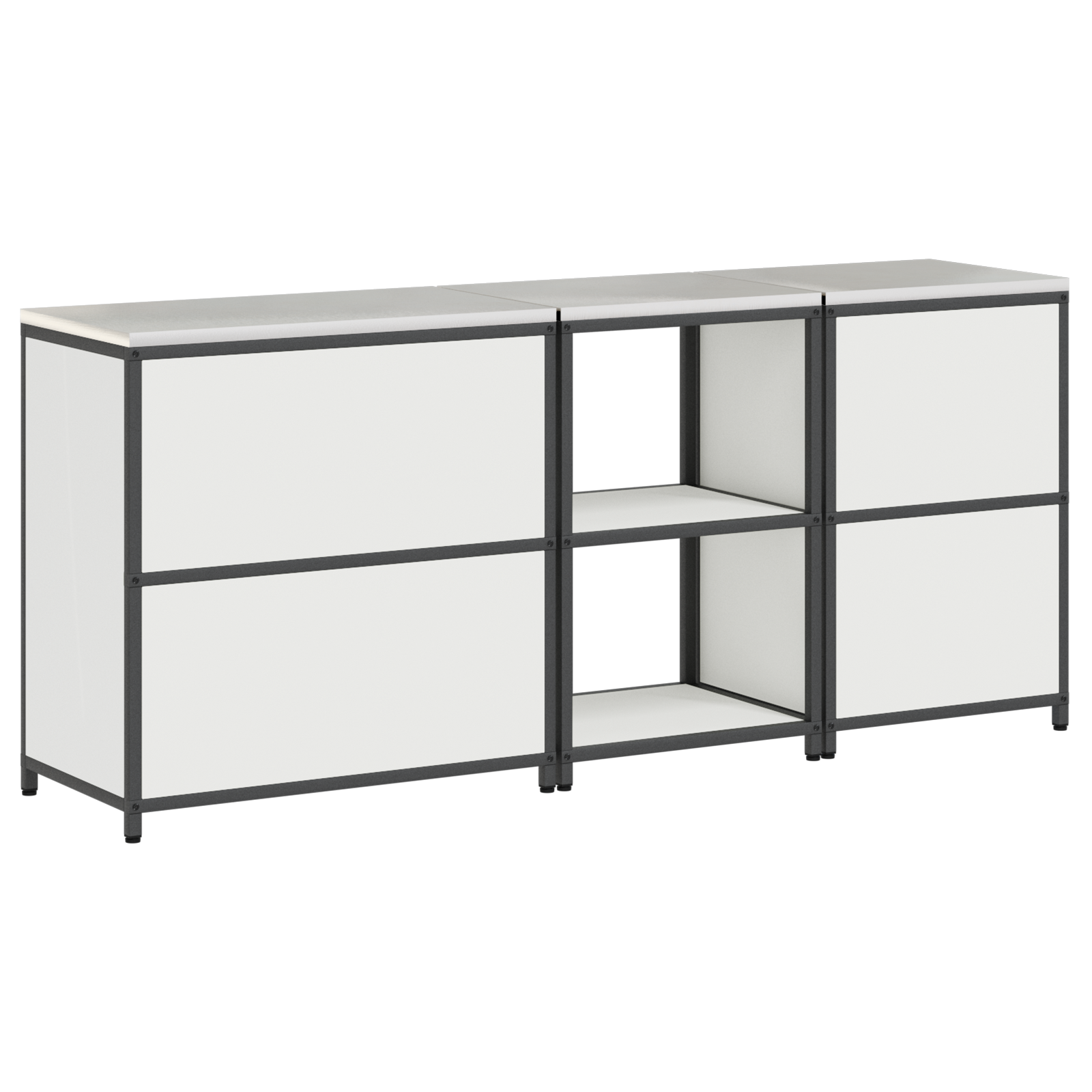 Kjøkkenoppbevaringssett med hylle 3 pcs Hvit 210 x 50 x 92 cm