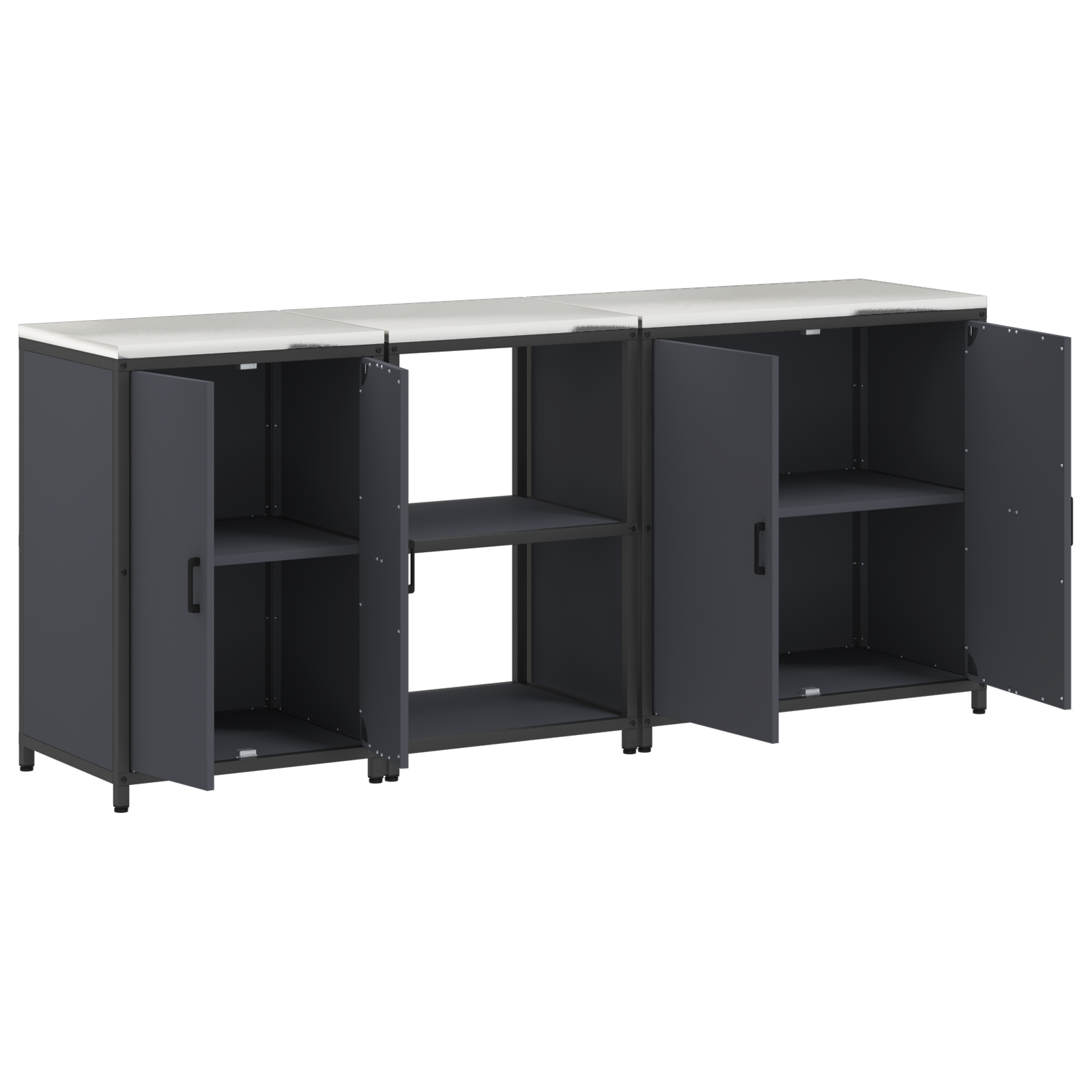 Kjøkkenoppbevaringssett Annet 3 pcs Antrasitt 210 x 50 x 92 cm