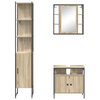 Baderomsinnredningssett 3 pcs Sonoma eik 33 x 33 x 185.5 cm