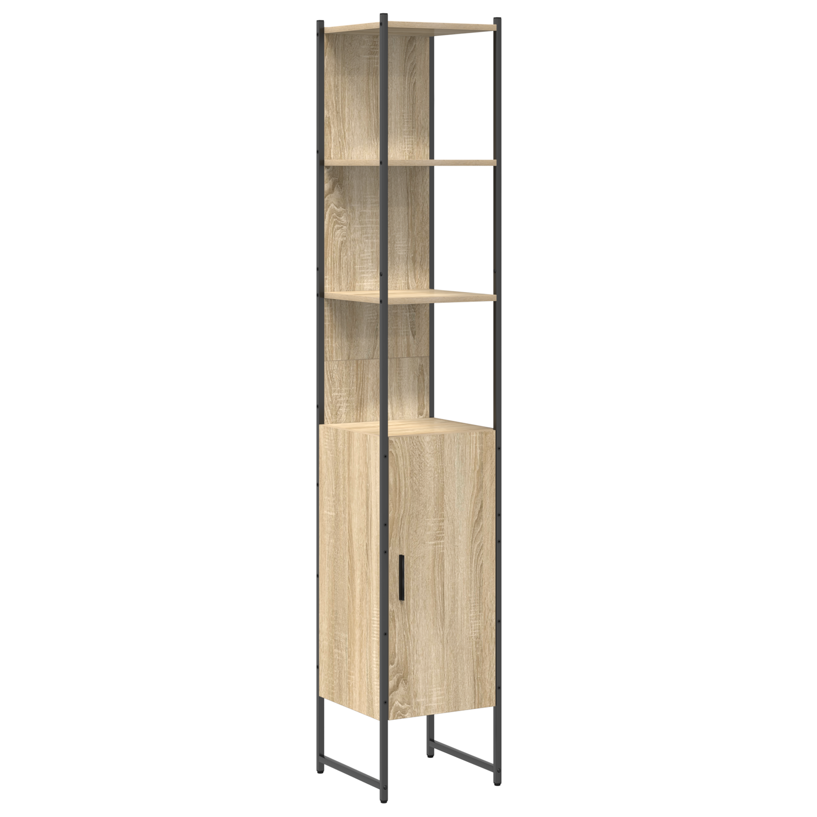 Baderomsinnredningssett med hylle 4 pcs Sonoma eik Medium