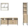 Baderomsinnredningssett med hylle 4 pcs Sonoma eik Medium