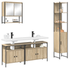 Baderomsinnredningssett med hylle 4 pcs Sonoma eik Medium