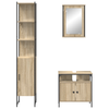 Baderomsinnredningssett 3 pcs Sonoma eik 33 x 33 x 185.5 cm