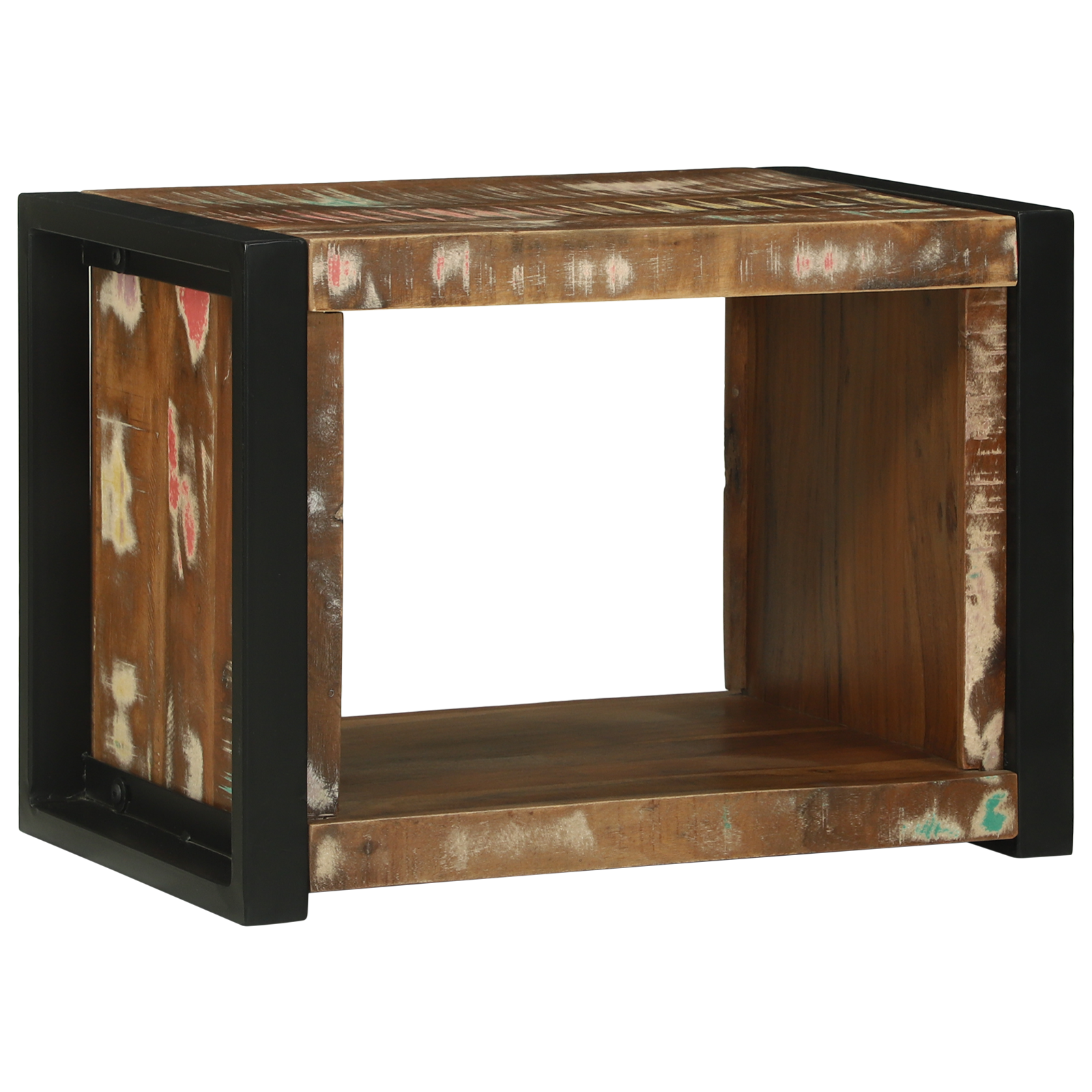Veggkube med hylle Brun 55 x 35 x 40 cm Massivt gjenvunnet tre